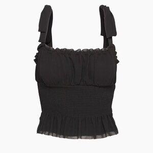Aritzia Wilfred Ballad Camisole Smocked | Black Chiffon | Women's Medium
